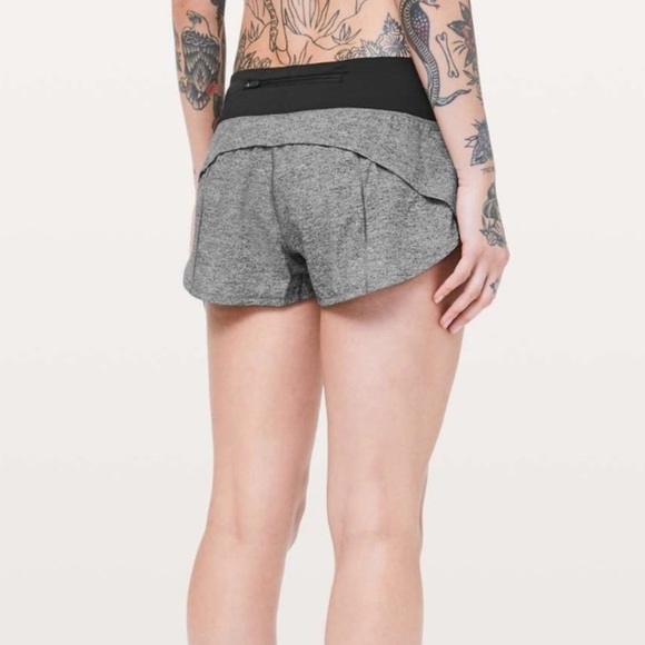Lululemon Speed Up Short 2.5” Heather Lux Multi Black/Black –Sz4 Rare Low Rise - Picture 1 of 7